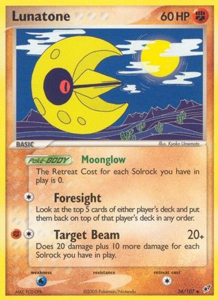 Lunatone (36)/107 Uncommon Reverse Holofoil