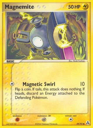 Magnemite (59)/92 Common Reverse Holofoil