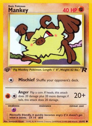 Mankey (61)/82 Common 1st Edition