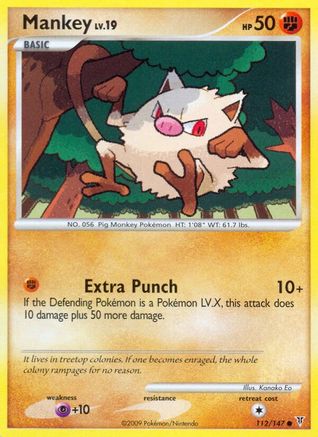 Mankey (112)/147 Common Reverse Holofoil