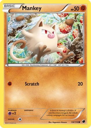 Mankey (59)/116 Common Reverse Holofoil