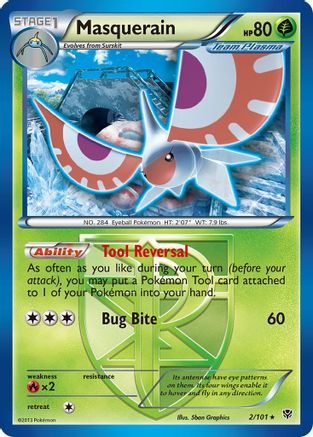 Masquerain (Team Plasma) (2)/101 Rare Reverse Holofoil