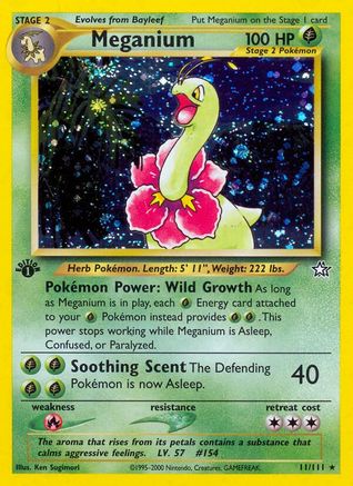 Meganium (11) (11)/111 Holo Rare 1st Edition Holofoil