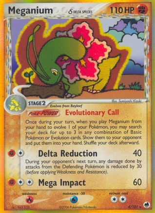 Meganium (Delta Species) (4)/101 Holo Rare Reverse Holofoil