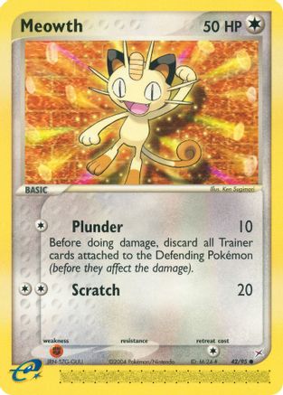 Meowth (42)/95 Common Reverse Holofoil