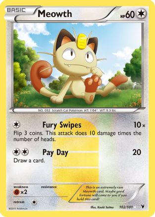 Meowth (102)/101 Secret Rare Holofoil