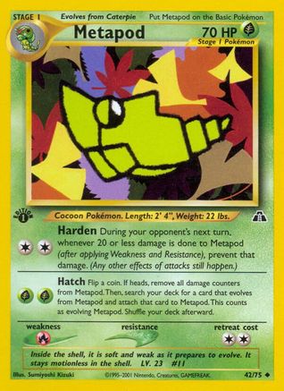 Metapod (42)/75 Uncommon 1st Edition