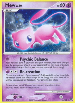 Lightly Played Mew (15)/132 Holo Rare Holofoil (Cabinet-LP)
