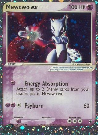Moderately played Mewtwo ex (101)/109 Ultra Rare Holofoil (Cabinet-MP)