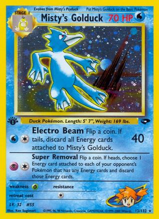 Misty's Golduck (12)/132 Holo Rare 1st Edition Holofoil