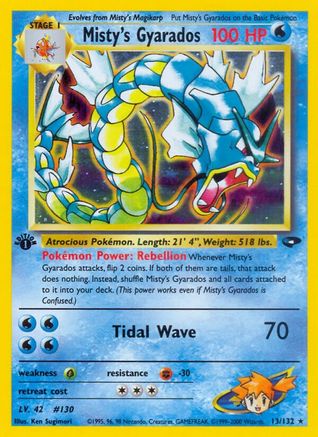 Misty's Gyarados (13)/132 Holo Rare 1st Edition Holofoil