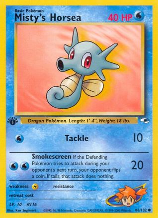 Misty's Horsea (86)/132 Common 1st Edition