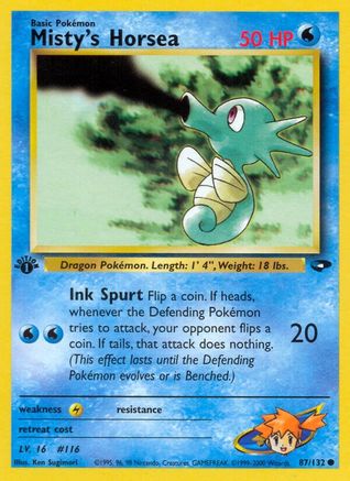 Misty's Horsea (87)/132 Common 1st Edition