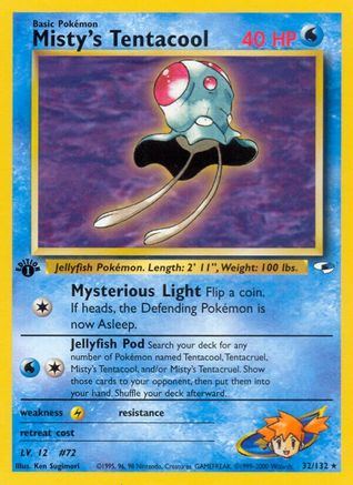 Misty's Tentacool (32) (32)/132 Rare 1st Edition