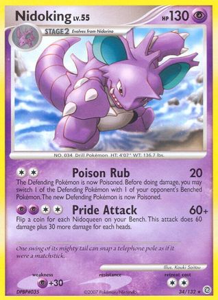 Nidoking (34)/132 Rare Reverse Holofoil
