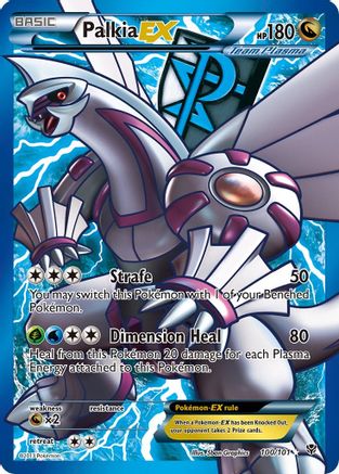 Lightly Played Palkia EX (Team Plasma) (100 Full Art) (100)/101 Ultra Rare Holofoil (Cabinet-LP)