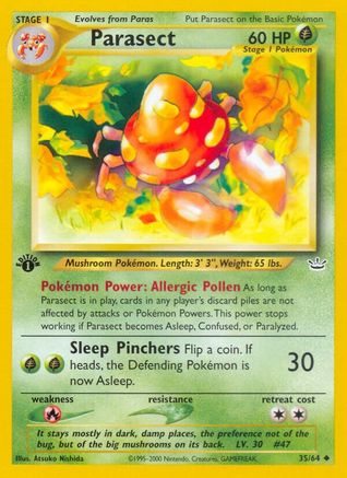 Parasect (35)/64 Uncommon 1st Edition