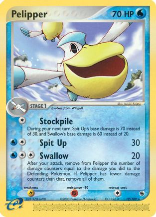 Pelipper (19)/109 Rare Reverse Holofoil