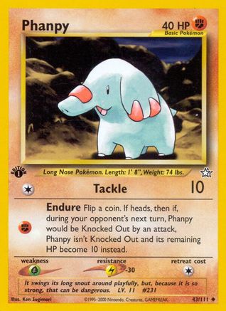 Phanpy (43)/111 Uncommon 1st Edition