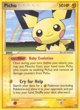 Pichu (21)/108 Rare Reverse Holofoil
