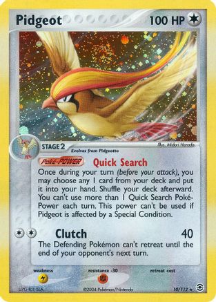 Pidgeot (10)/112 Holo Rare Reverse Holofoil