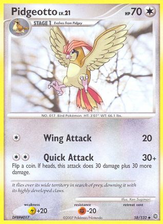 Pidgeotto (58)/132 Uncommon Reverse Holofoil