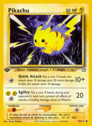 Pikachu (70)/111 Common 1st Edition
