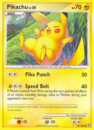Pikachu (70)/100 Common Reverse Holofoil