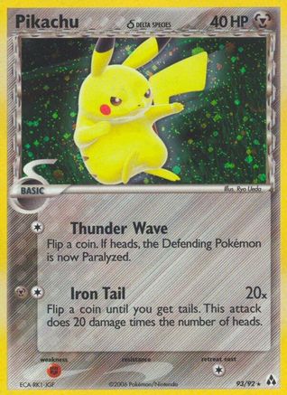 Pikachu (Delta Species) (93)/92 Secret Rare Holofoil