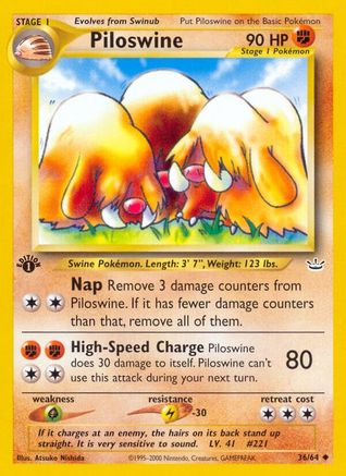 Piloswine (36)/64 Uncommon 1st Edition