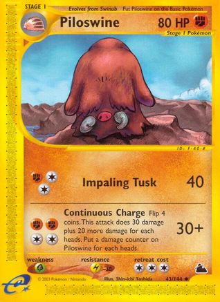 Piloswine (43) (43)/144 Uncommon Reverse Holofoil