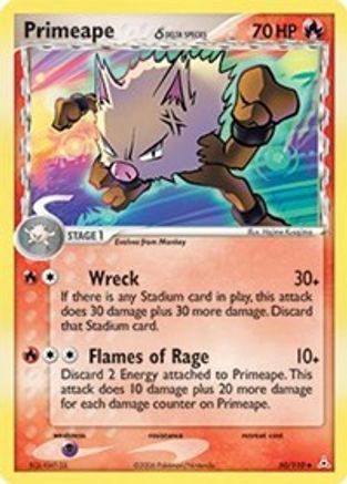 Primeape (Delta Species) (50)/110 Uncommon Reverse Holofoil