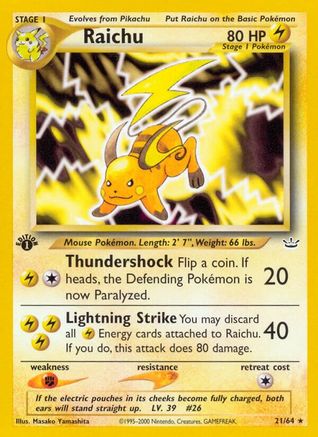 Raichu (21)/64 Rare 1st Edition