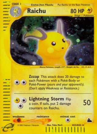 Raichu (H25) (H25)/144 Holo Rare Holofoil