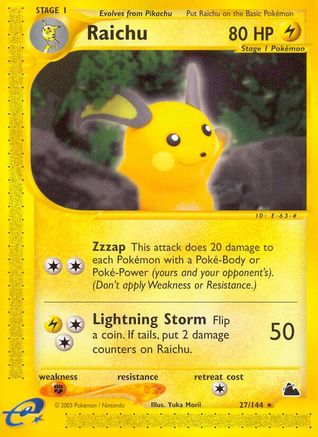 Raichu (27) (27)/144 Rare Reverse Holofoil