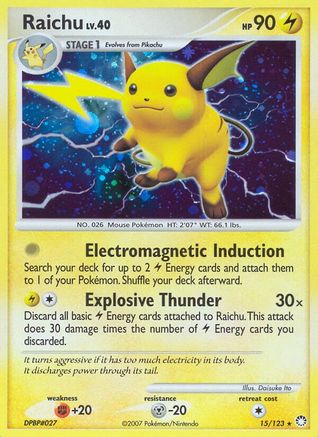 Raichu (15)/123 Holo Rare Reverse Holofoil