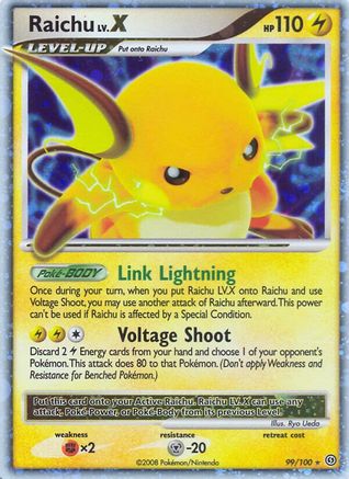 Raichu LV.X (99)/100 Ultra Rare Holofoil