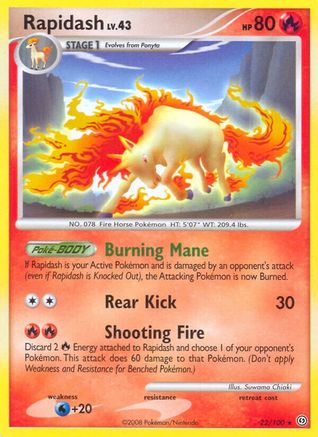 Rapidash (22)/100 Rare Reverse Holofoil