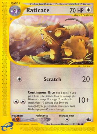Raticate (89)/144 Common Reverse Holofoil