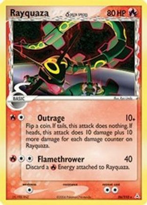 Moderately Played Rayquaza - 026/110 (Delta Species) Rare (Cabinet-MP)