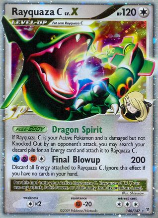 Lightly Played Rayquaza C Lv.X (146)/147 Ultra Rare Holofoil (Cabinet-LP)