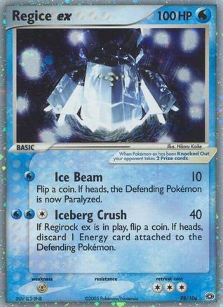 Regice ex (98)/106 Ultra Rare Holofoil