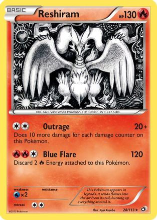 Reshiram (28)/113 Holo Rare Reverse Holofoil
