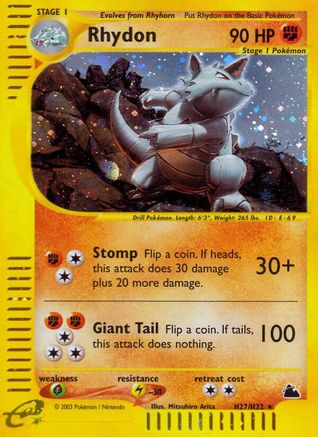 Rhydon (H27) (H27)/144 Holo Rare Holofoil