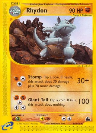 Rhydon (29) (29)/144 Rare Reverse Holofoil