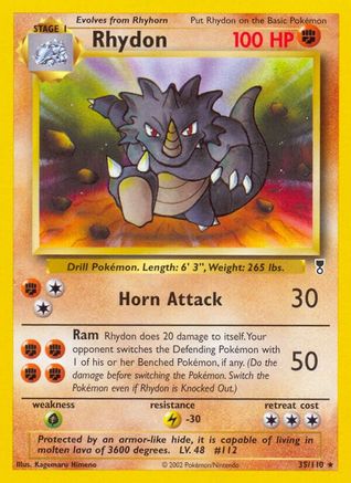 Rhydon (35)/110 Rare Reverse Holofoil