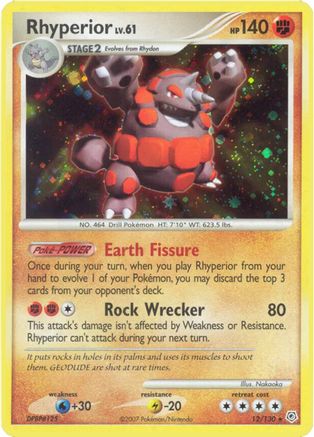 Rhyperior (12)/130 Holo Rare Reverse Holofoil