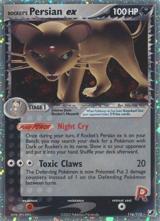 Rocket's Persian ex (116)/115 Secret Rare Holofoil