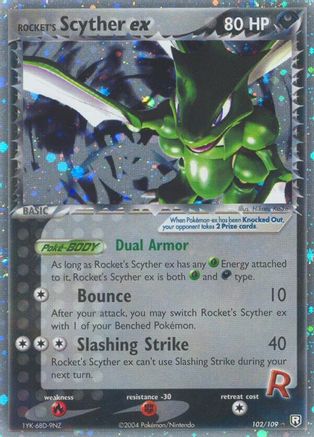 Rocket's Scyther ex (102)/109 Ultra Rare Holofoil