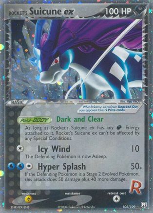 Rocket's Suicune ex (105)/109 Ultra Rare Holofoil